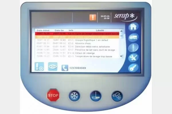 Display Serap cu afișaj al erorilor și funcții de diagnosticare pentru cisterna de lapte